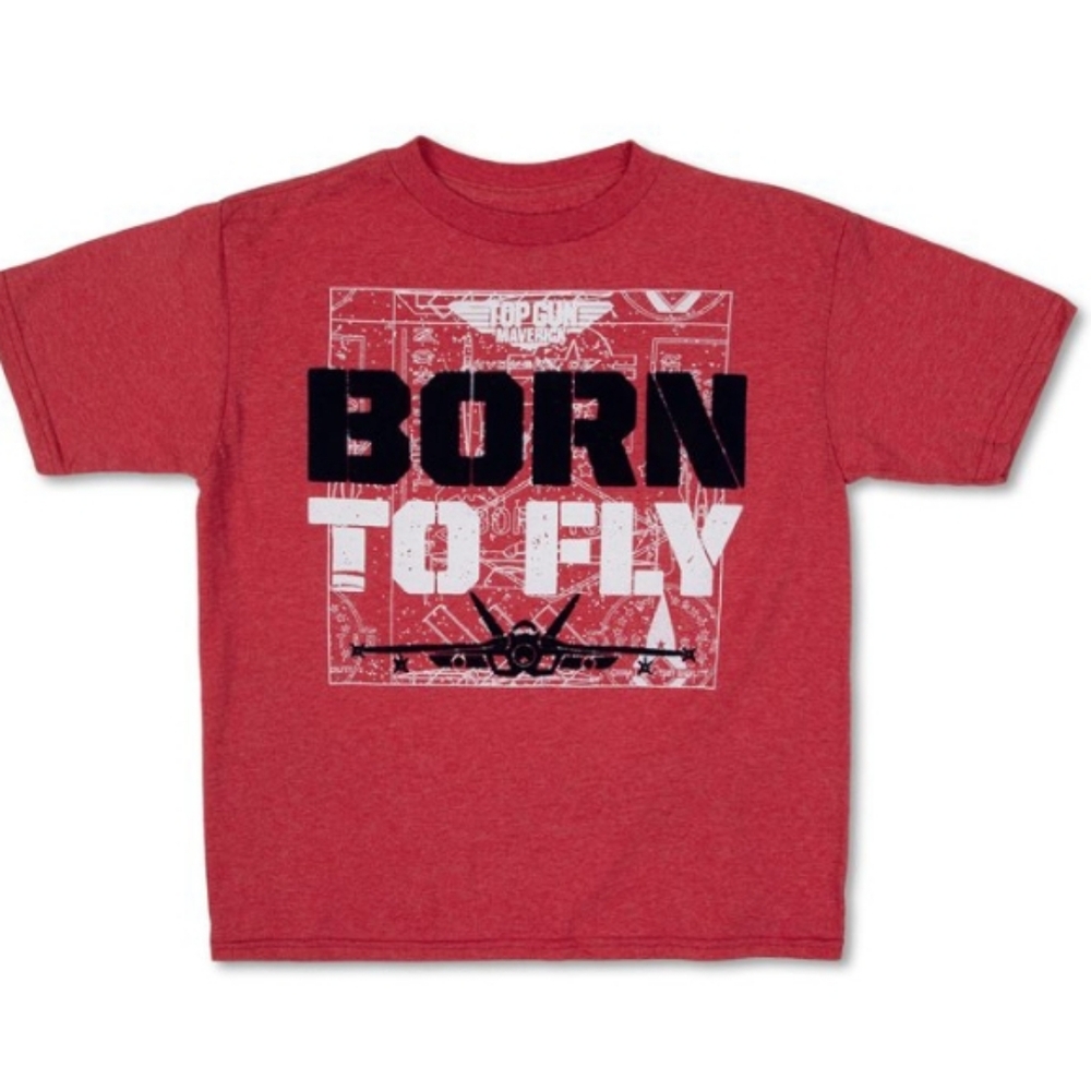 TOP GUN RED KID'S  BORN TO FLY GRAPHIC TEE